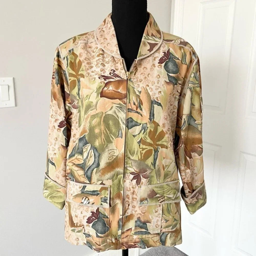 Vintage Y2K Mureli Zip Up Silk Linen Blend Jacket